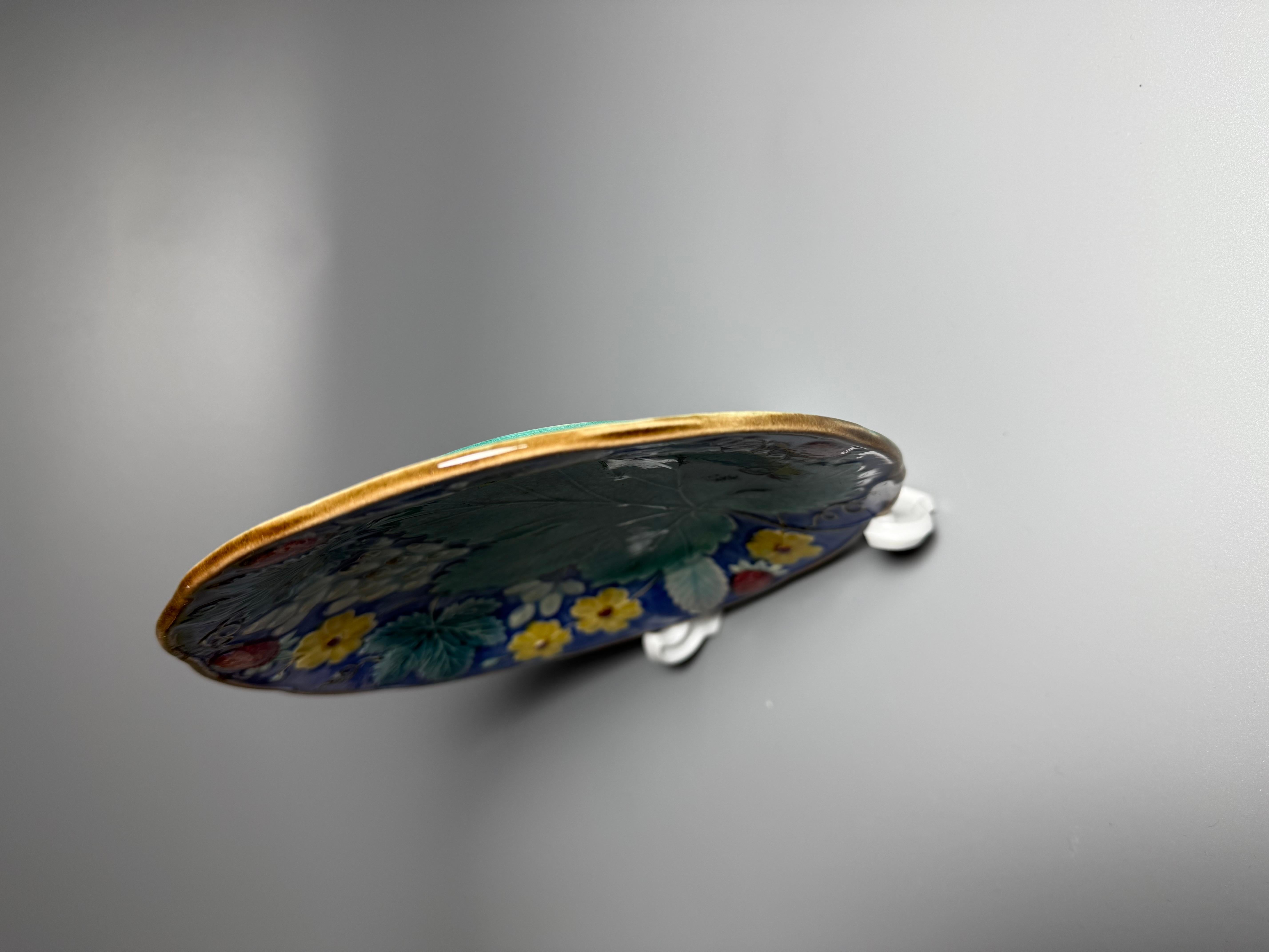 Art Nouveau Majolica Plate Gustavsberg Sweden 1860-1890 For Sale 2