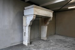 19th Century Antique Mantel Surround in Style of Louis XIII