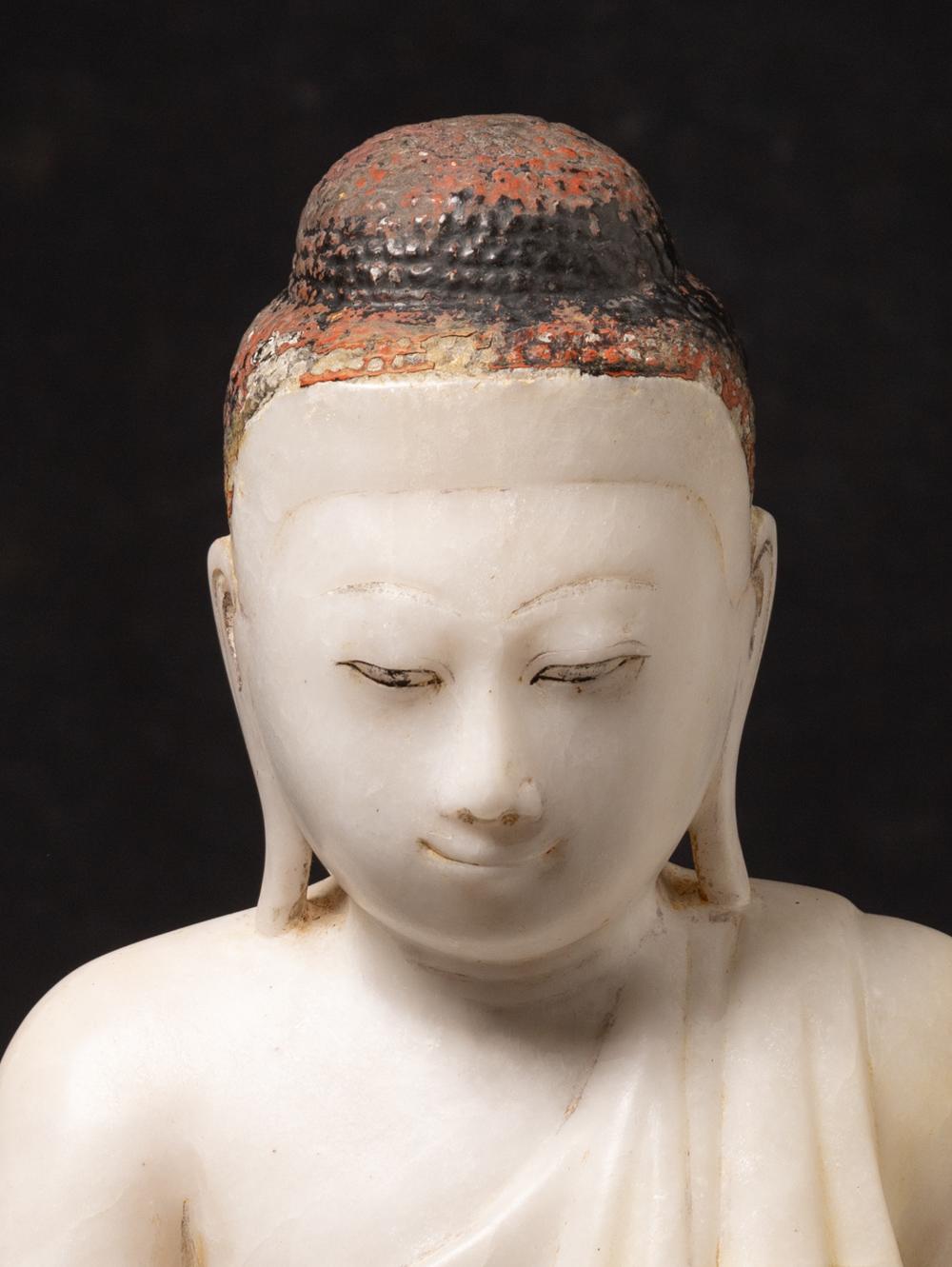 Burmese 19th century Antique marble Buddha statue from Burma from Burma For Sale