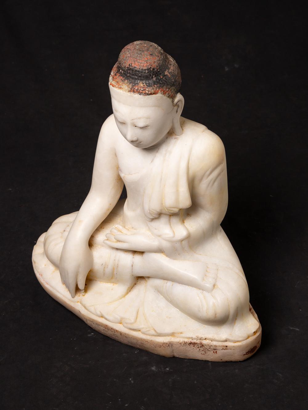 Marble 19th century Antique marble Buddha statue from Burma from Burma For Sale