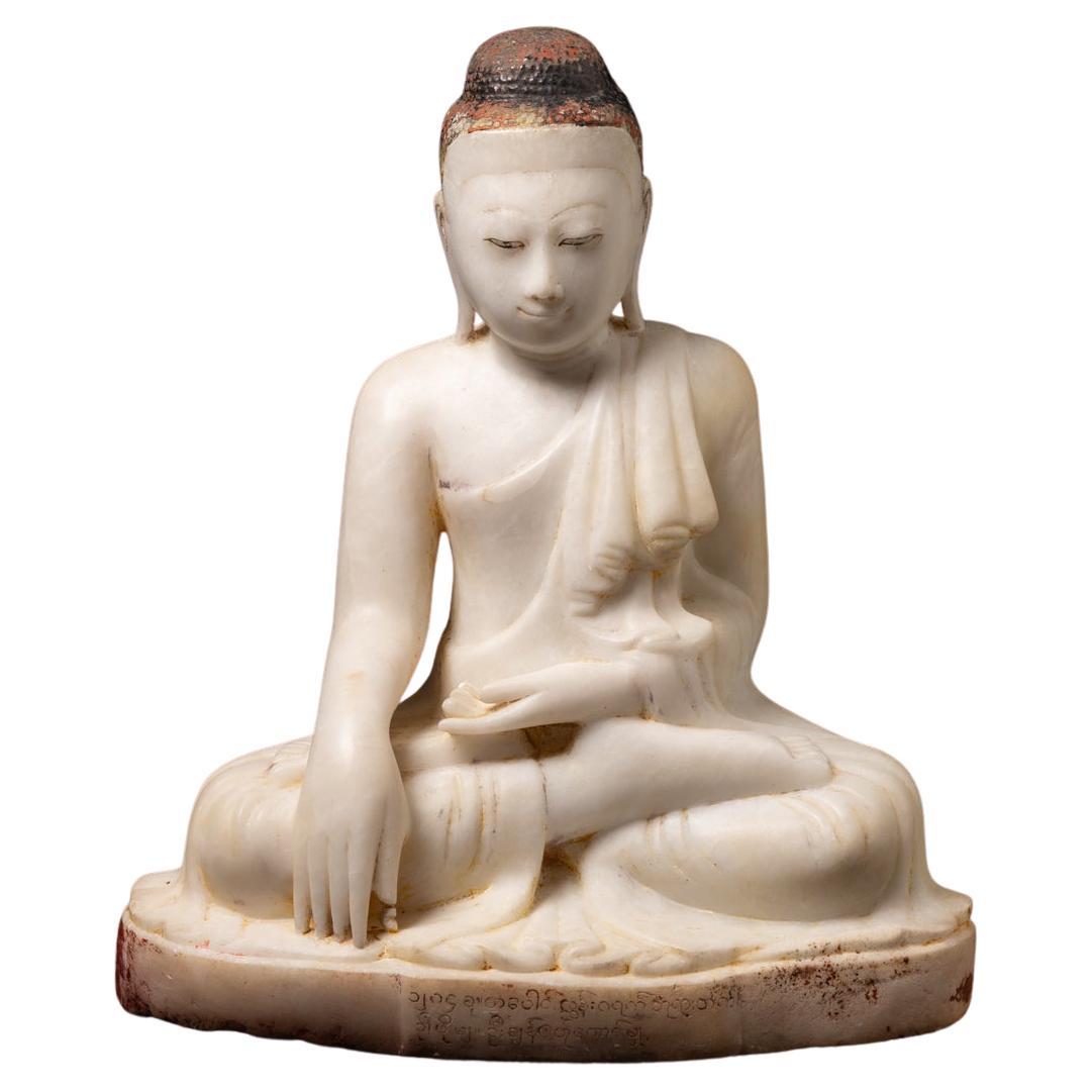19th century Antique marble Buddha statue from Burma from Burma For Sale