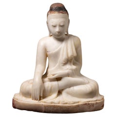 statue de Bouddha ancien en marbre de Birmanie du 19e siècle