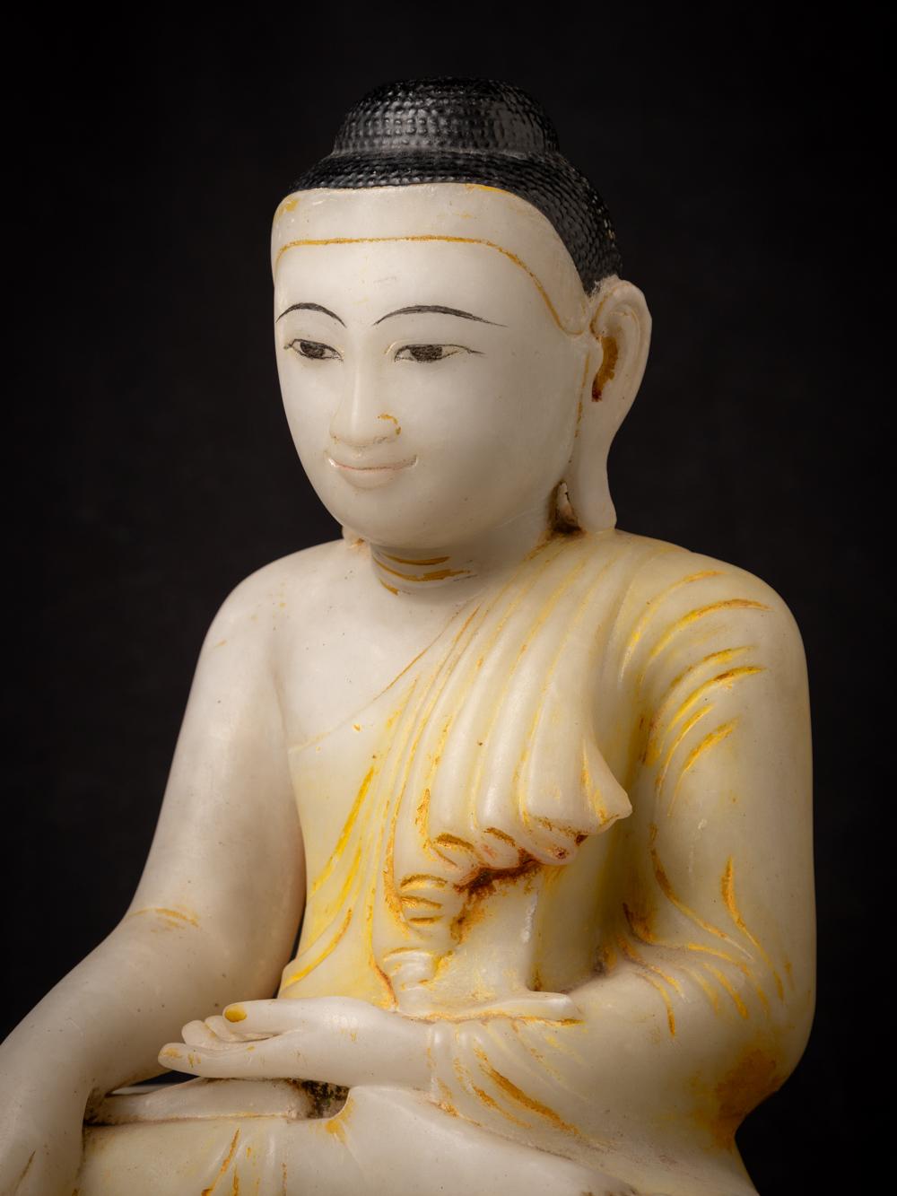 Antike burmesische Buddha-Statue aus Marmor aus dem 19. Jahrhundert aus Burma – Original Buddhas im Zustand „Gut“ im Angebot in DEVENTER, NL