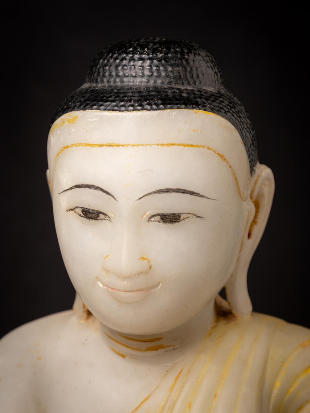 Antike burmesische Buddha-Statue aus Marmor aus dem 19. Jahrhundert aus Burma – Original Buddhas im Angebot 5