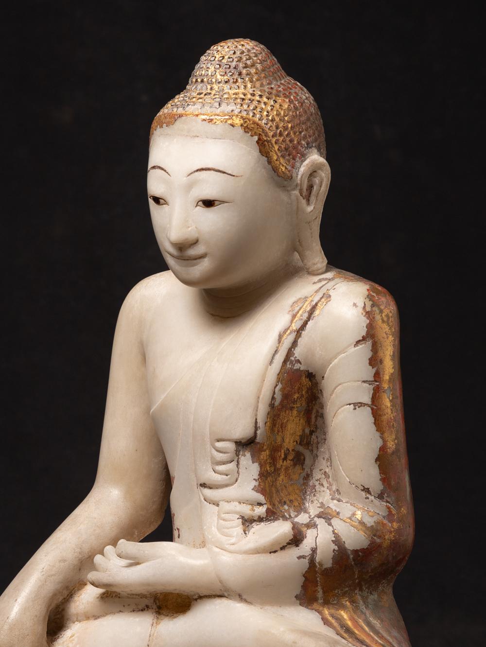 19th Century 19th century Antique marble Burmese Mandalay Buddha from Burma For Sale
