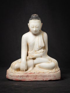19th century Antique marble Burmese Mandalay Buddha statue from Burma