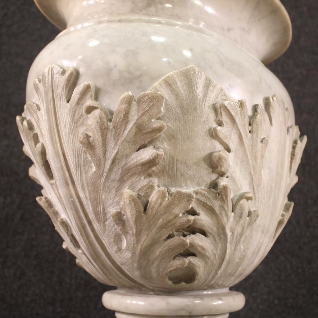 19th Century Antique Marble Italian Vase, 1860 For Sale 8