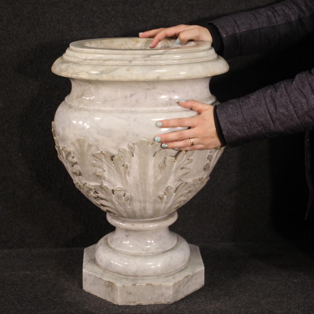 19th Century Antique Marble Italian Vase, 1860 In Good Condition For Sale In Vicoforte, Piedmont