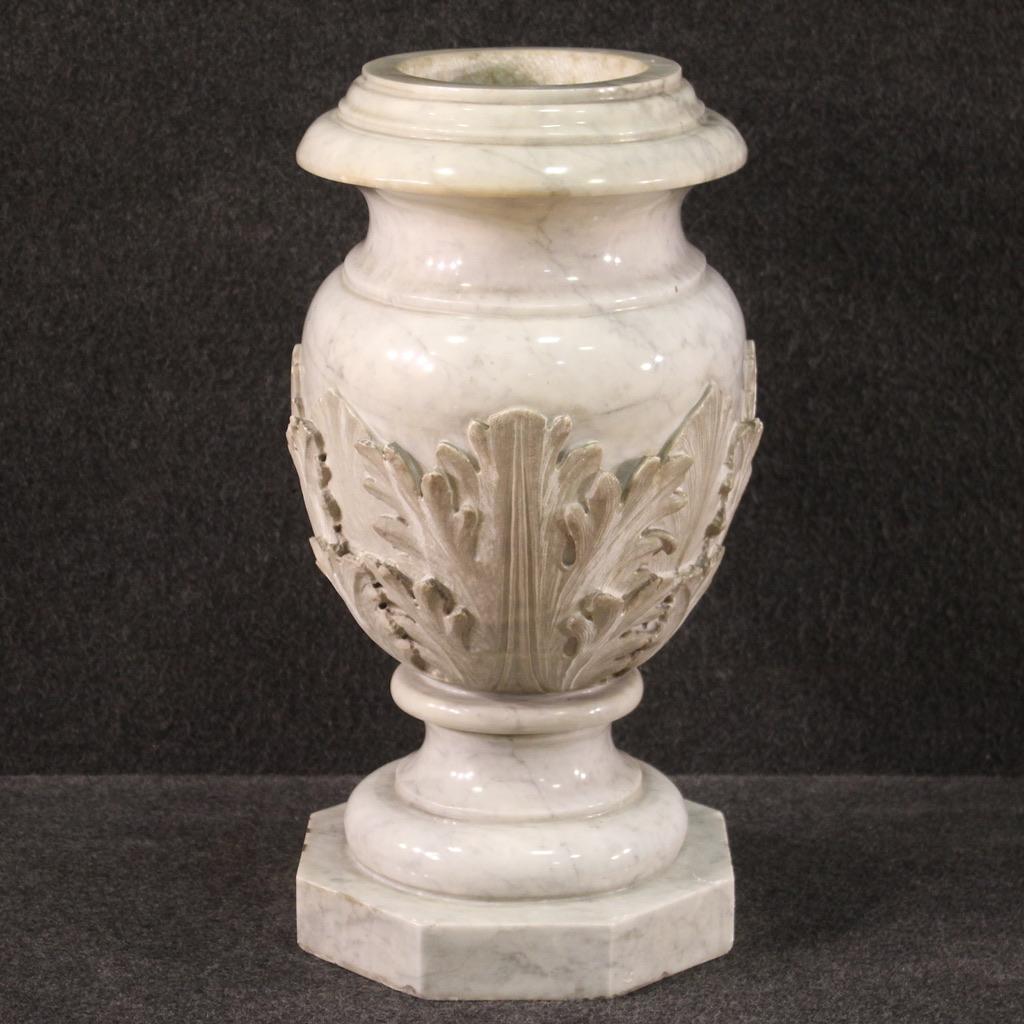 Mid-19th Century 19th Century Antique Marble Italian Vase, 1860 For Sale