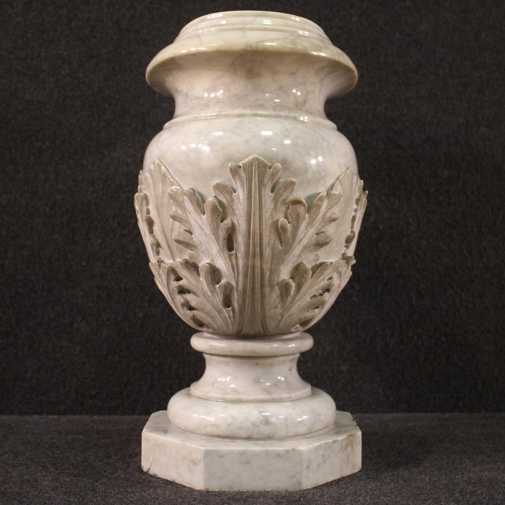 19th Century Antique Marble Italian Vase, 1860 For Sale 5