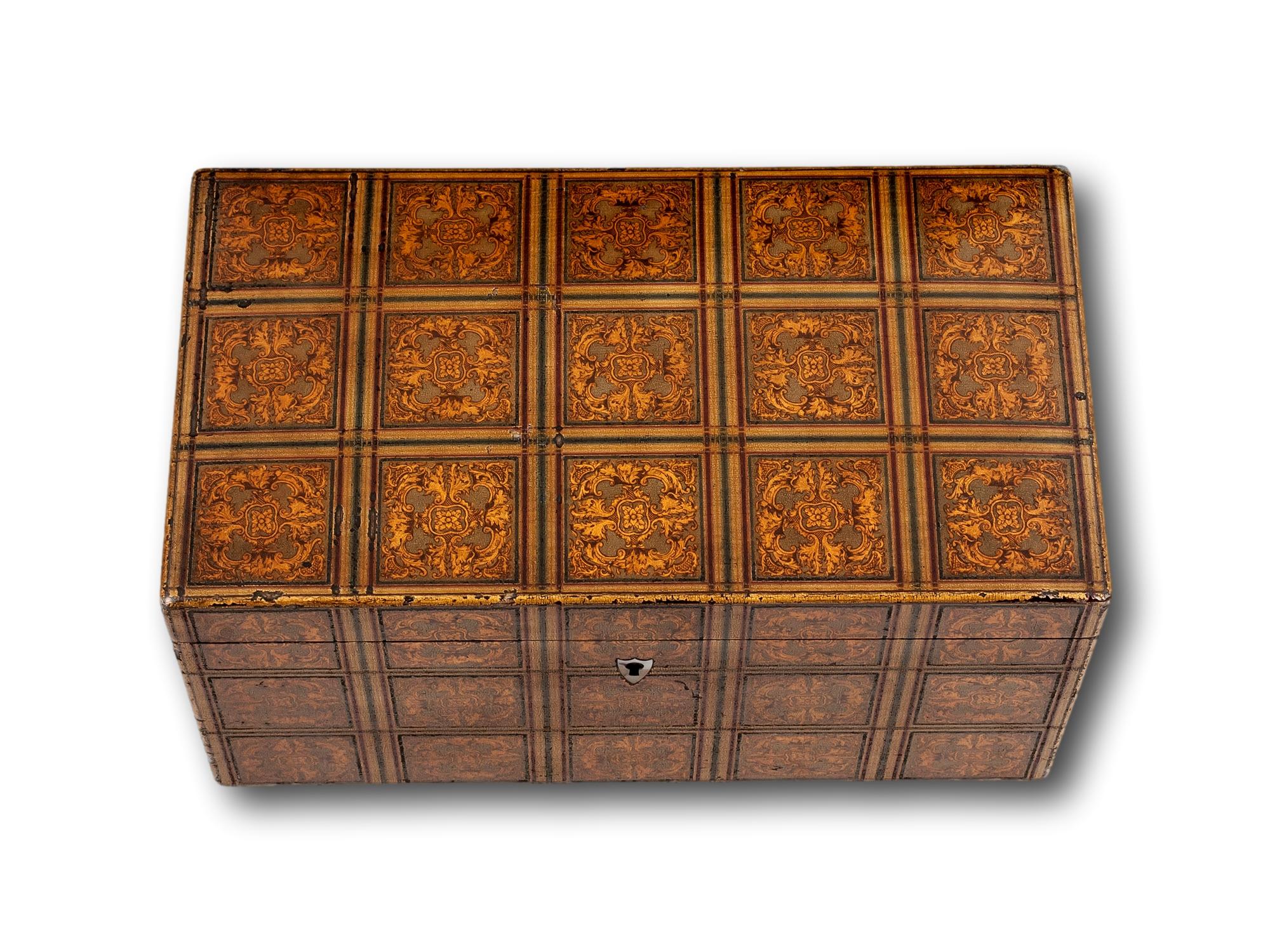 Georgian Scottish Mauchline Ware Tea Caddy Smiths In Good Condition In Northampton, GB