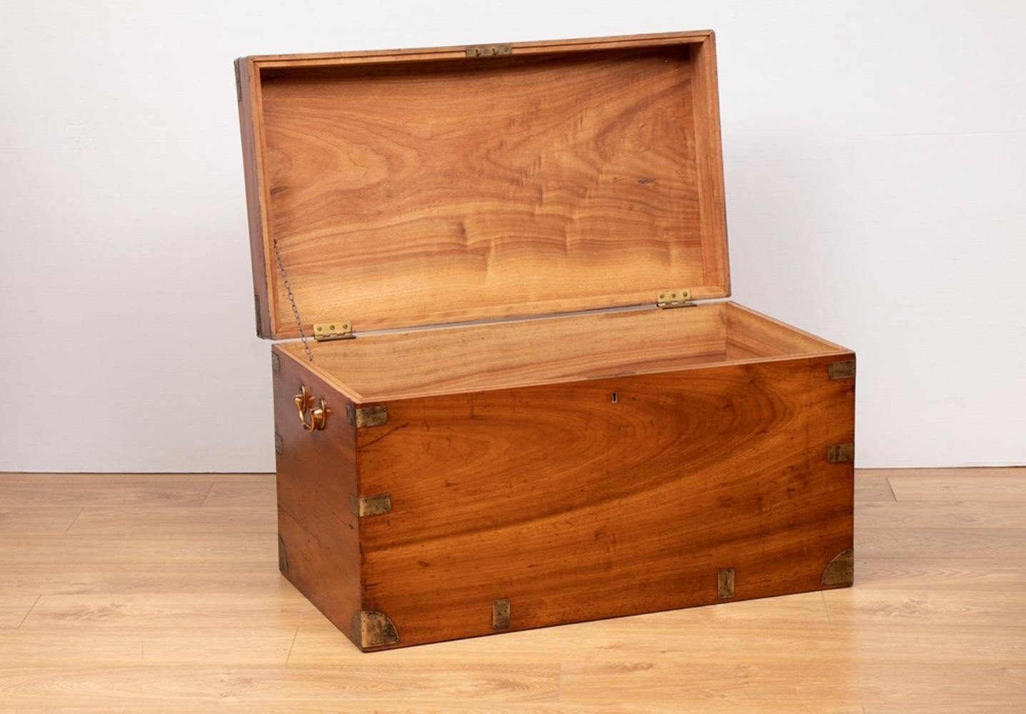 19th century antique military Camphorwood Campaign chest.
A classic example of a stylish and practical chest.
