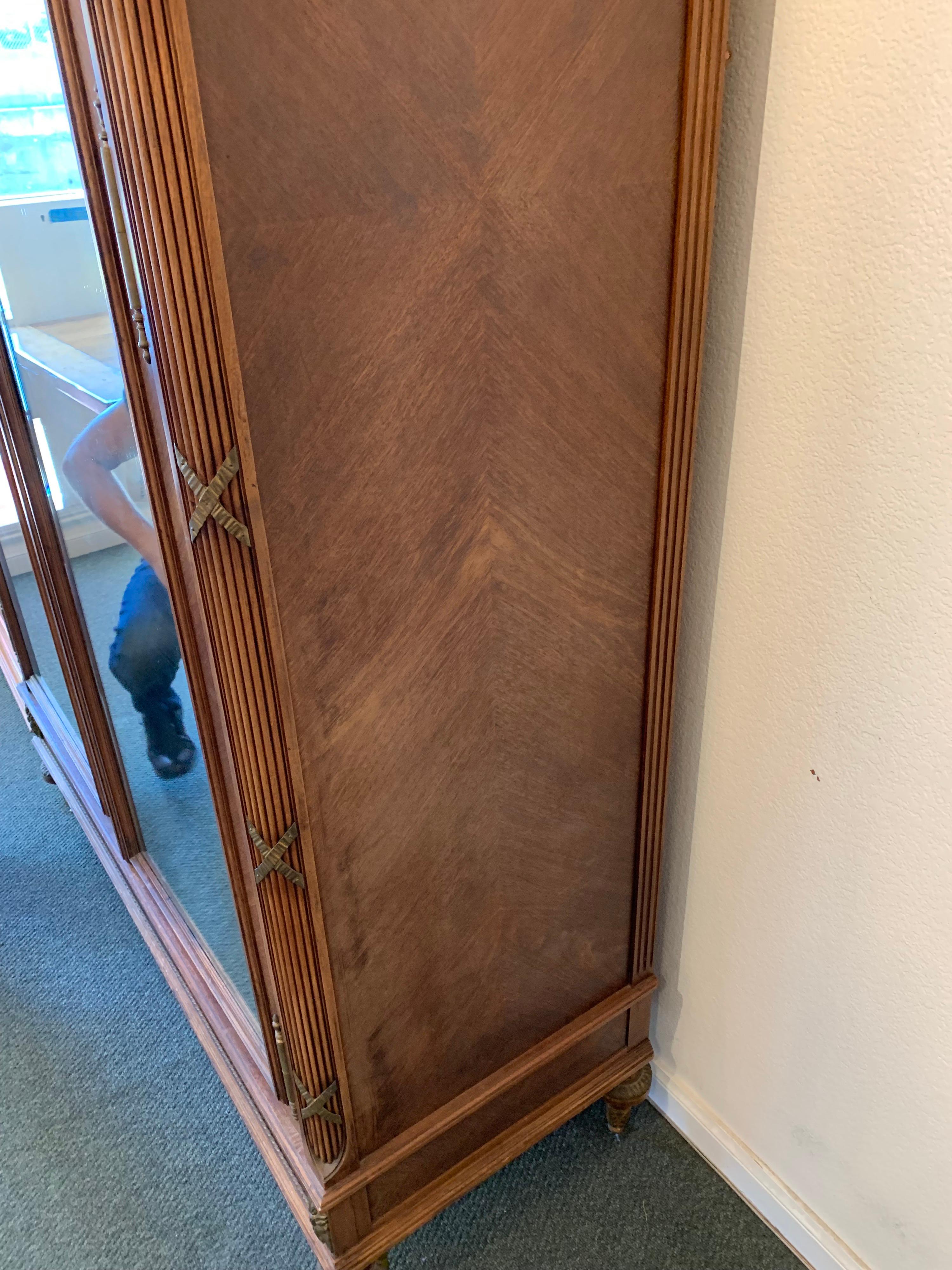 19th Century, Antique Mirror Front French Armoire For Sale 6