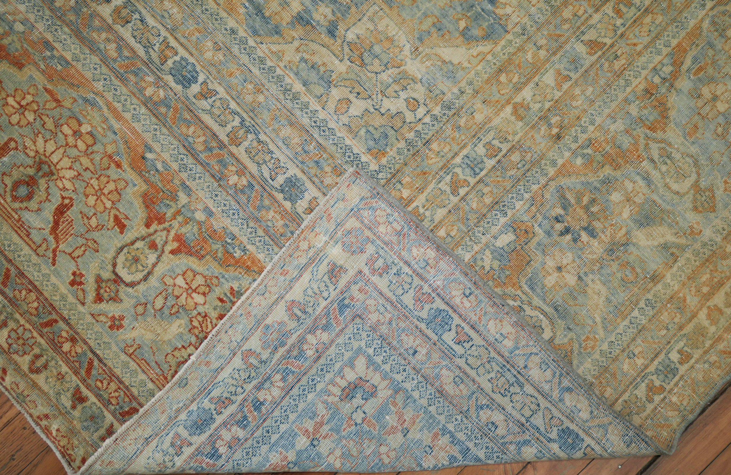 Zabihi Kollektion 19. Jahrhundert Antiker Mohtasham Kashan Teppich in Zimmergröße (Wolle) im Angebot