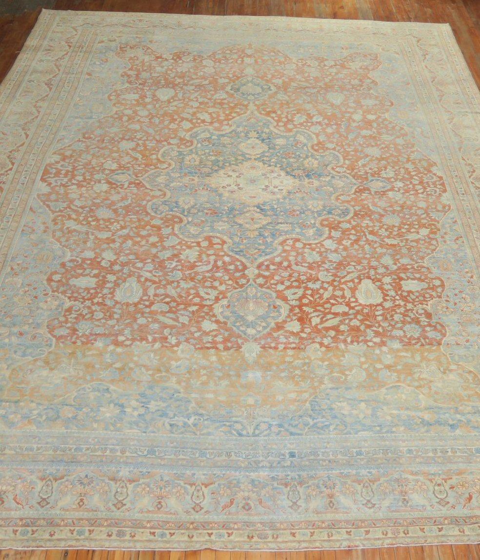 Zabihi Kollektion 19. Jahrhundert Antiker Mohtasham Kashan Teppich in Zimmergröße im Angebot 2
