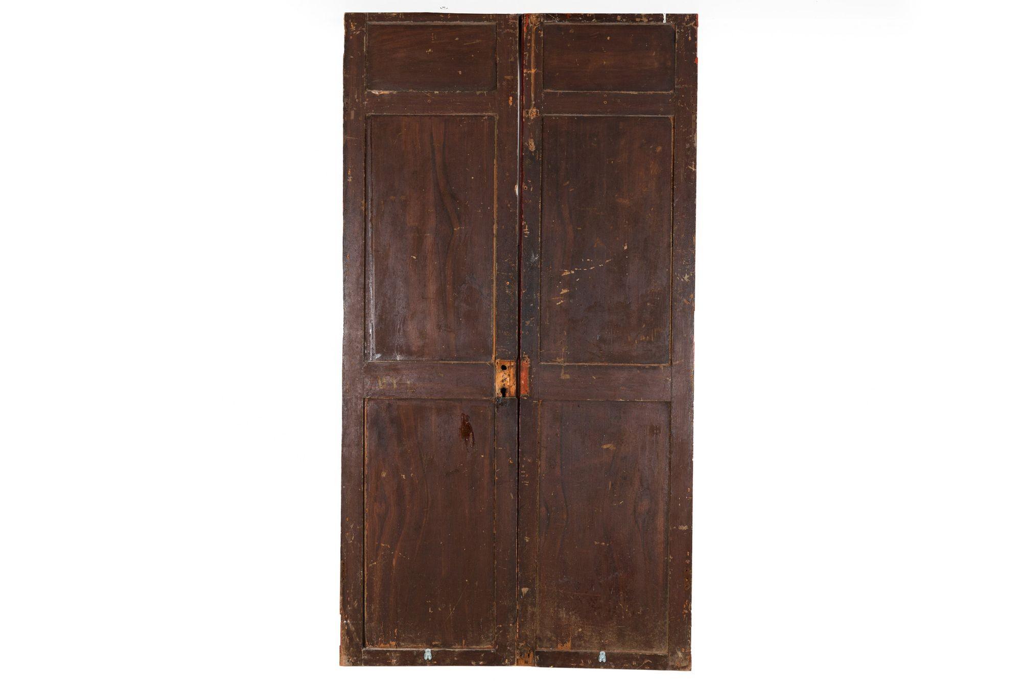 19th Century Antique Moroccan Painted Interior Doors, 78 5/8” x 42 3/8” 9