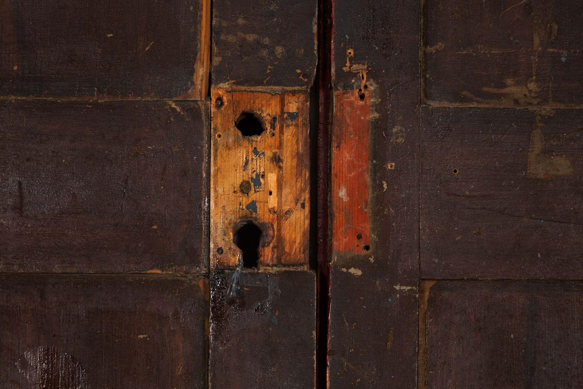 19th Century Antique Moroccan Painted Interior Doors, 78 5/8” x 42 3/8” 10