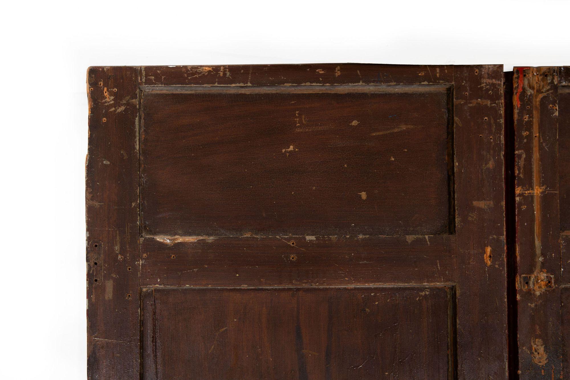 19th Century Antique Moroccan Painted Interior Doors, 78 5/8” x 42 3/8” 11