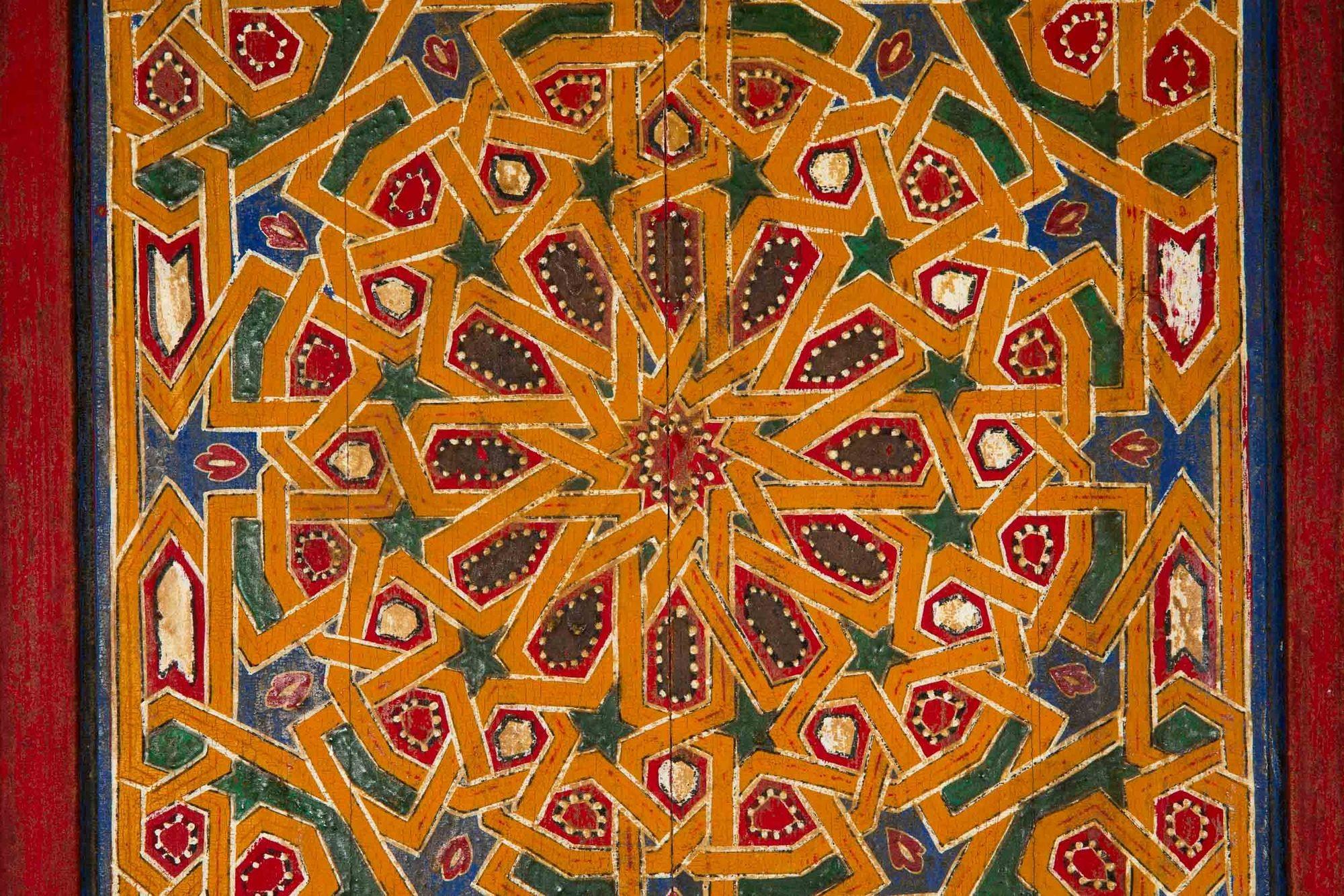 19th Century Antique Moroccan Painted Interior Doors, 78 5/8” x 42 3/8” 3