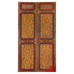 19th Century Antique Moroccan Painted Interior Doors, 78 5/8” x 42 3/8”