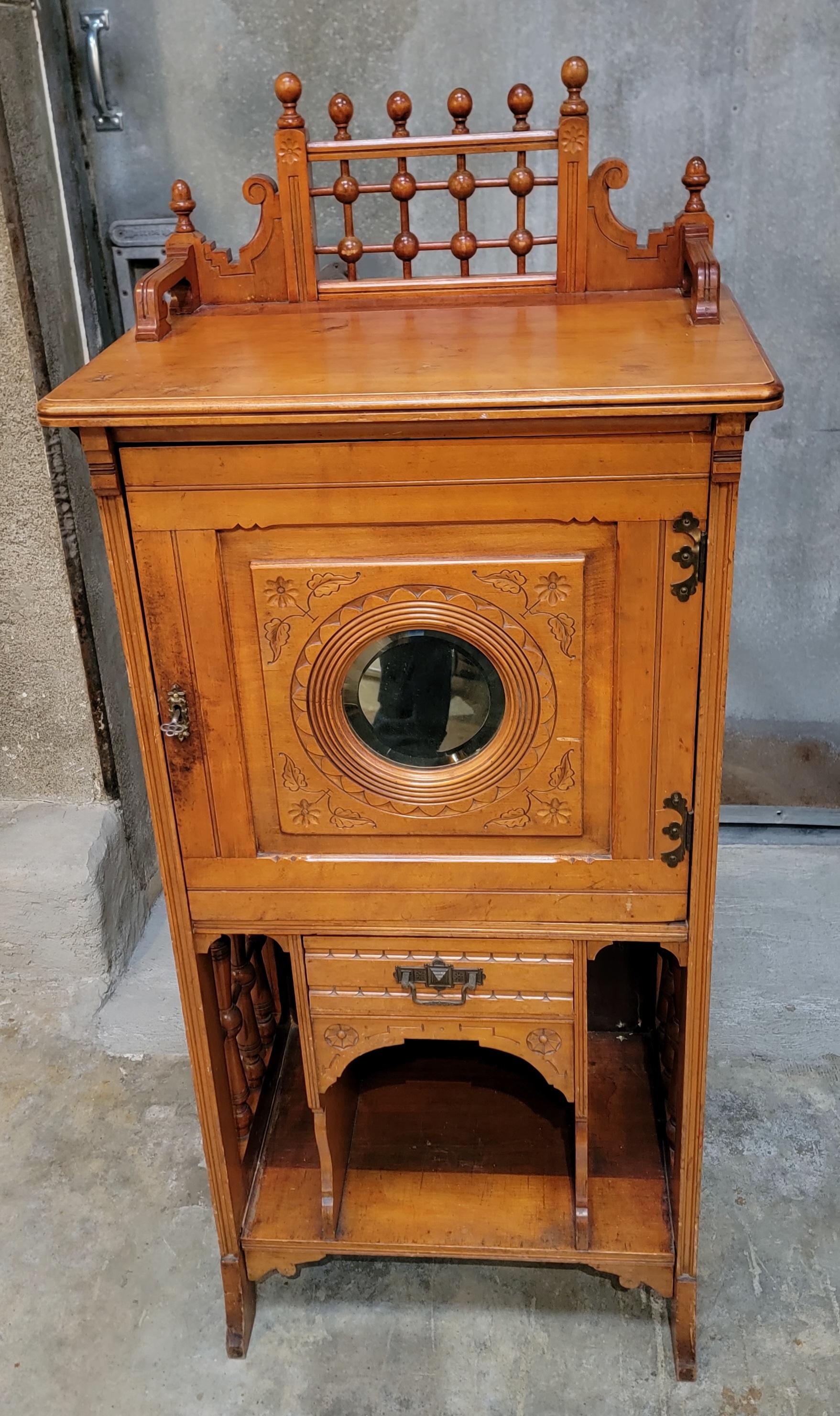 Late Victorian 19th Century Antique Music Cabinet