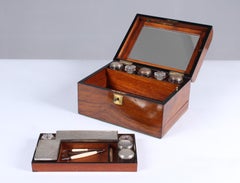 19th Century Antique Necessaire de Voyage, Travel Box, Walnut, France circa 1870