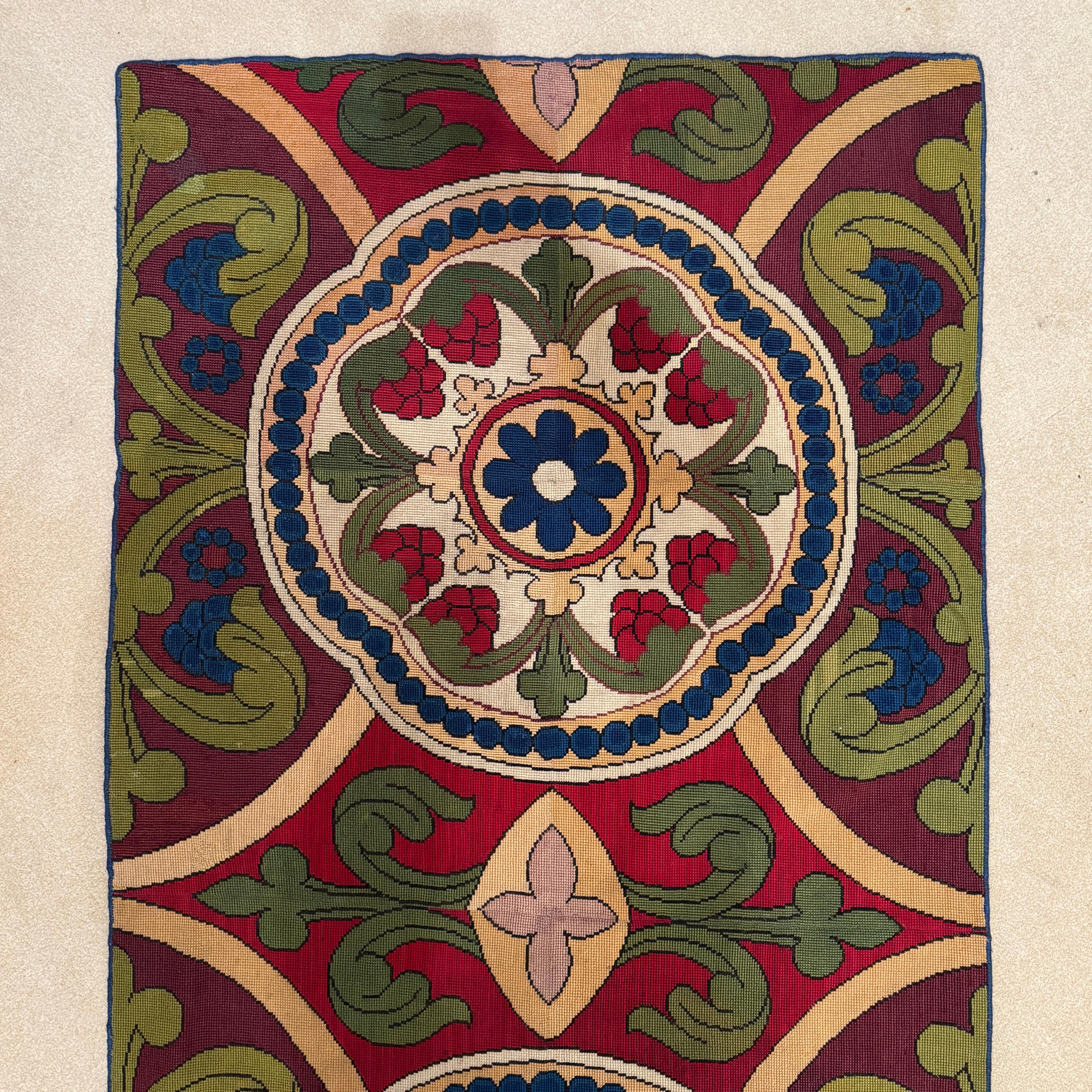 19th Century Antique Neoclassical Needlepoint Rug France For Sale 2