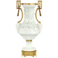 19th Century Antique Neoclassical Ormolu-Mounted Bisque Jasperware Vase