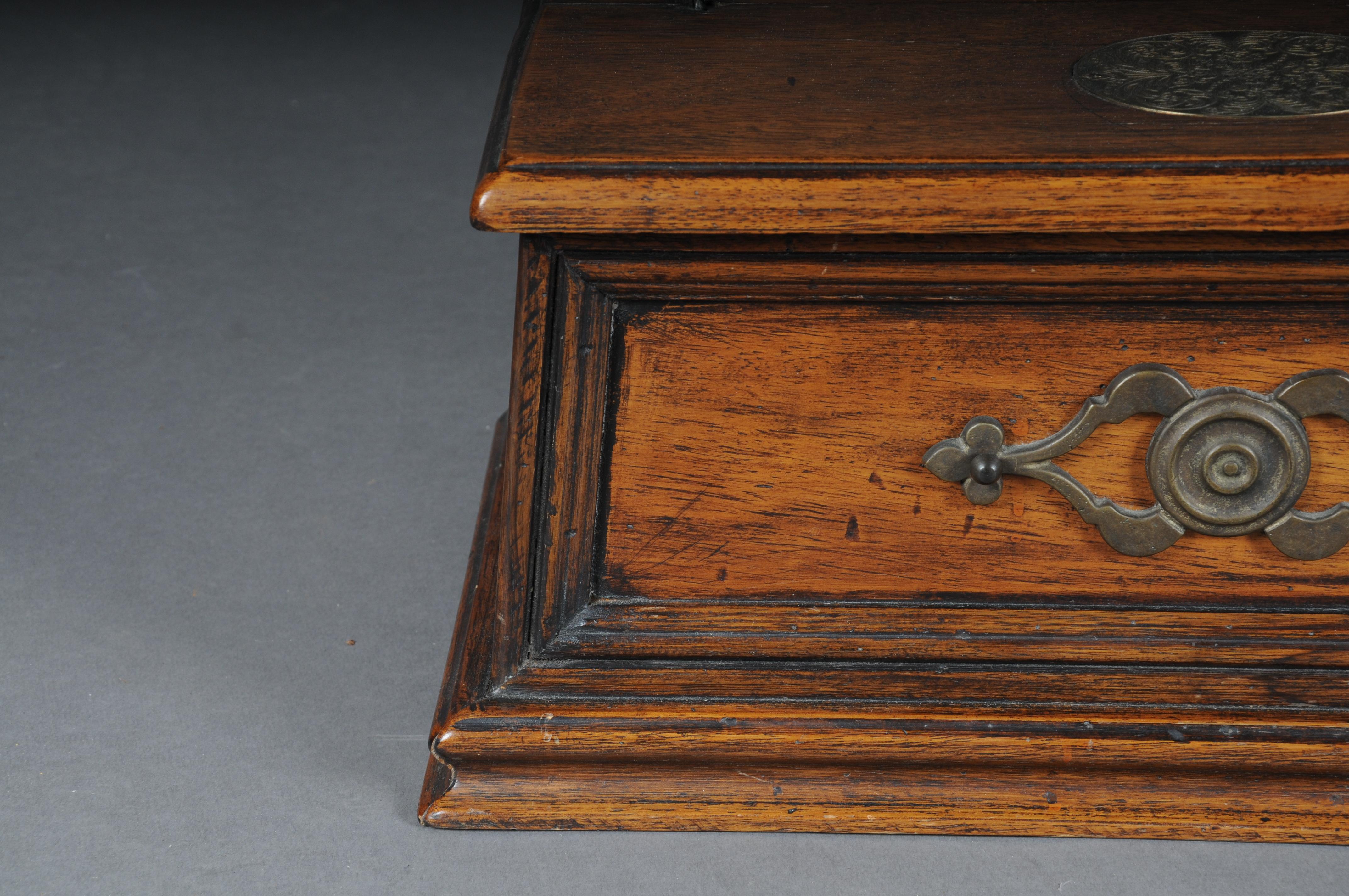 Iron 19th Century Antique Oak Briefnbox/Casket, Germany For Sale