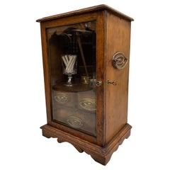 19th Century Antique Oak Cigar/Tobacco Cabinet