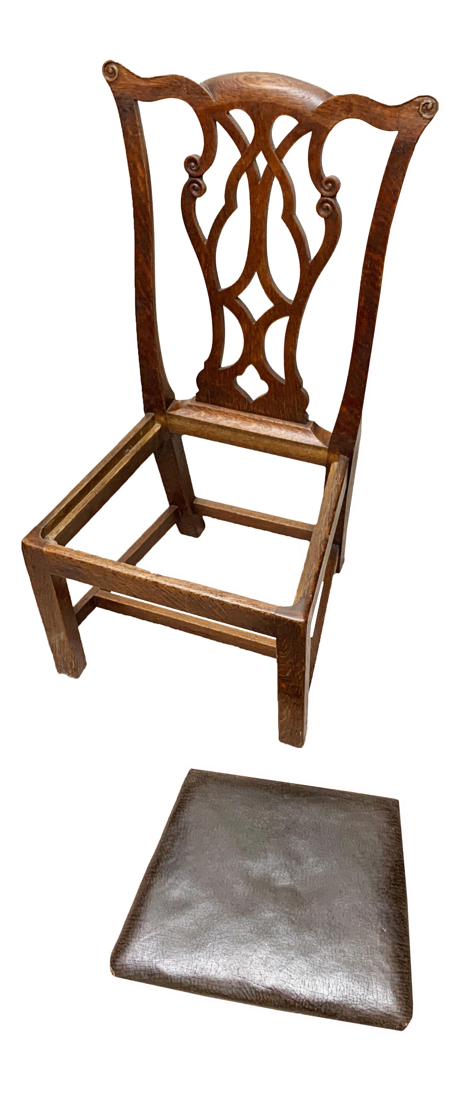 19th Century Antique Oak Hepplewhite Style Childs Chair For Sale 1