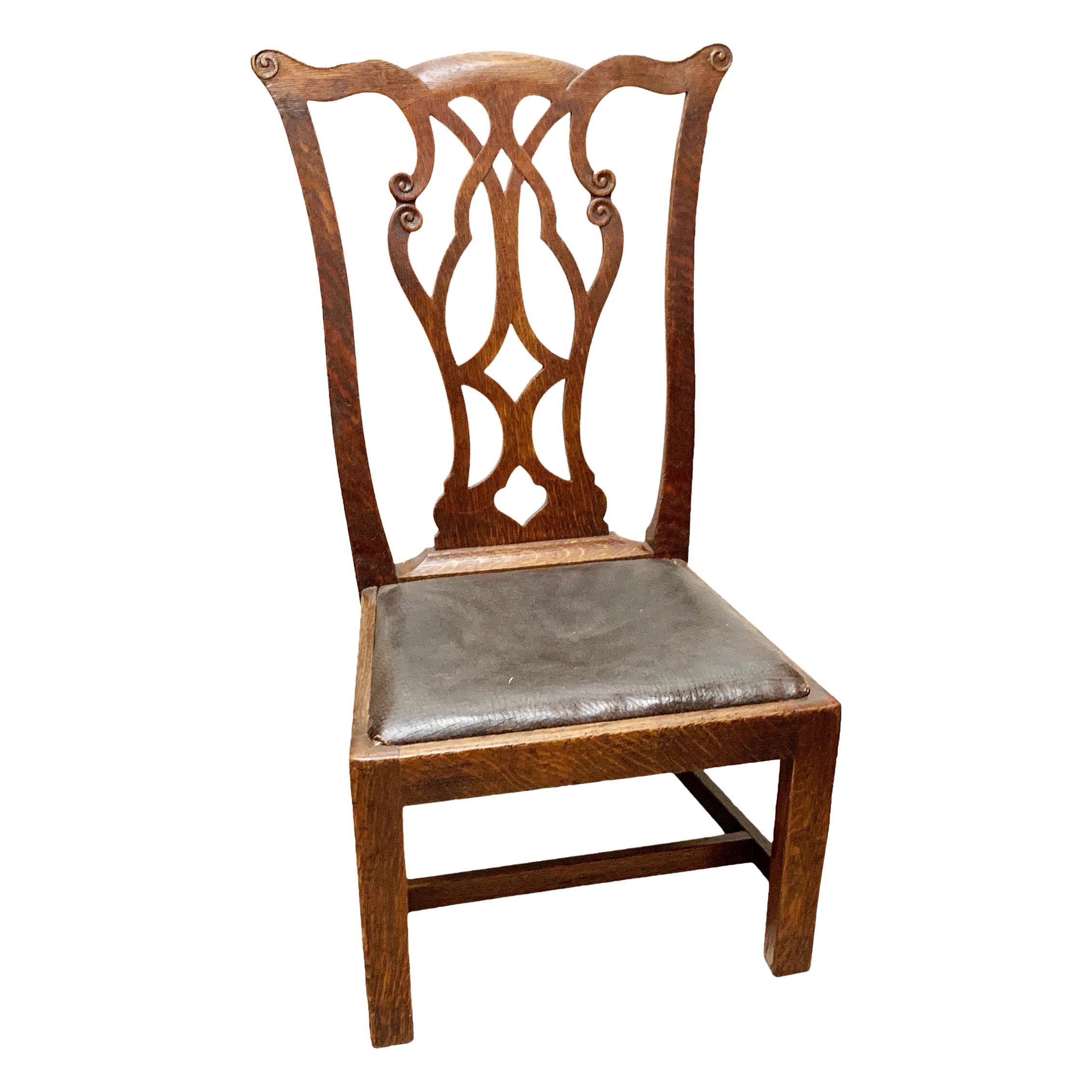 19th Century Antique Oak Hepplewhite Style Childs Chair For Sale