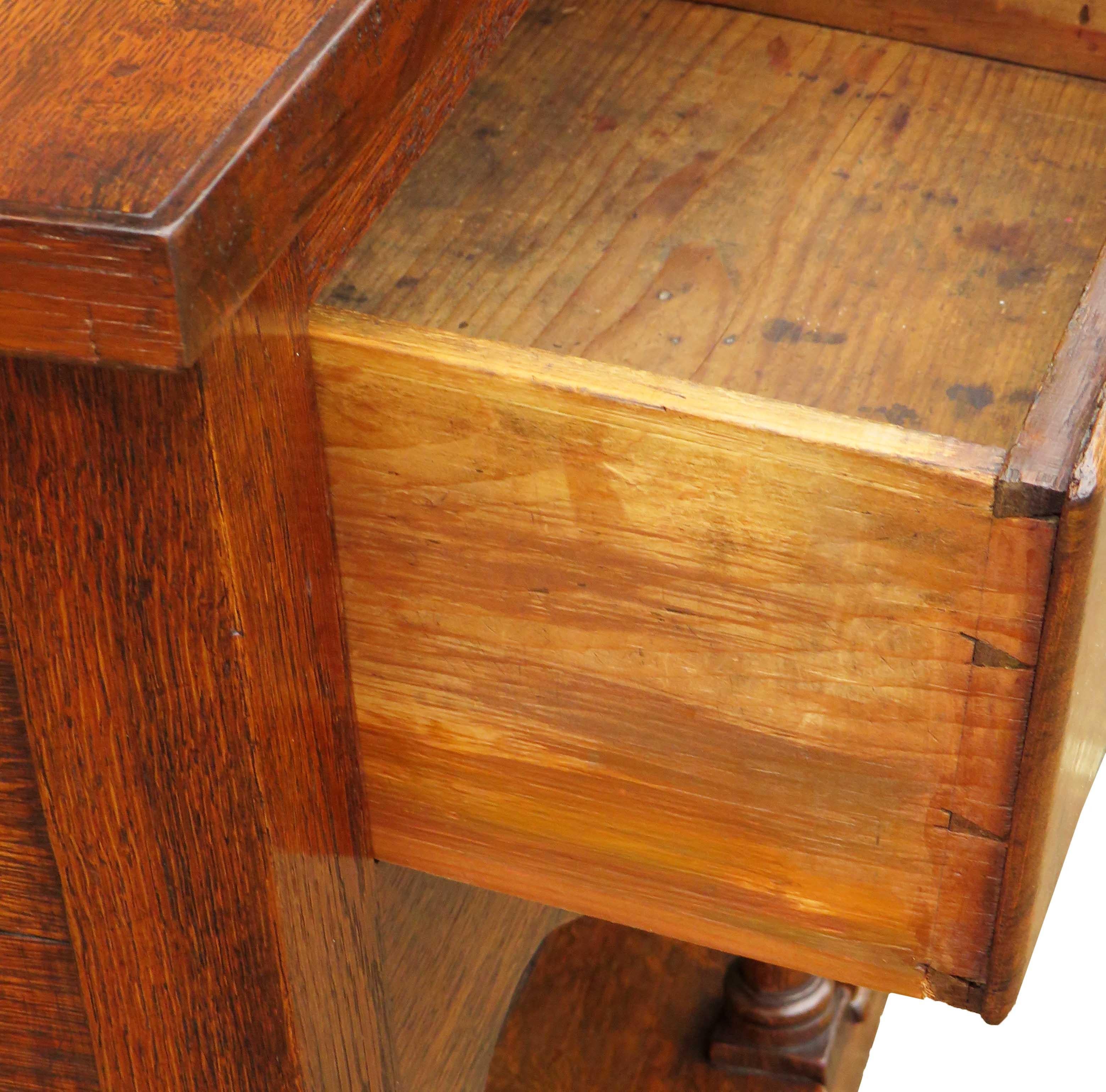 Victorian 19th Century Antique Oak Potboard Dresser Base