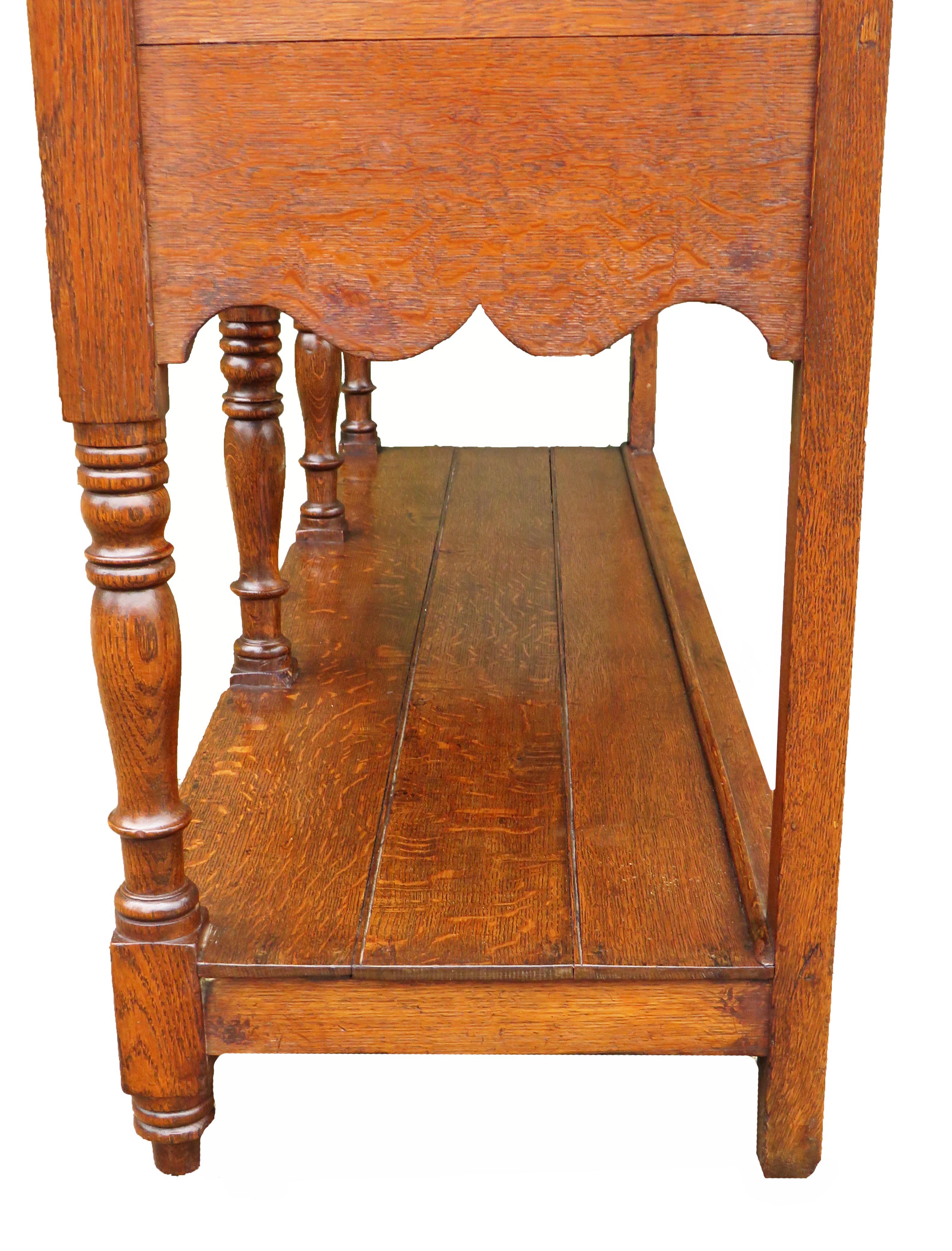 English 19th Century Antique Oak Potboard Dresser Base