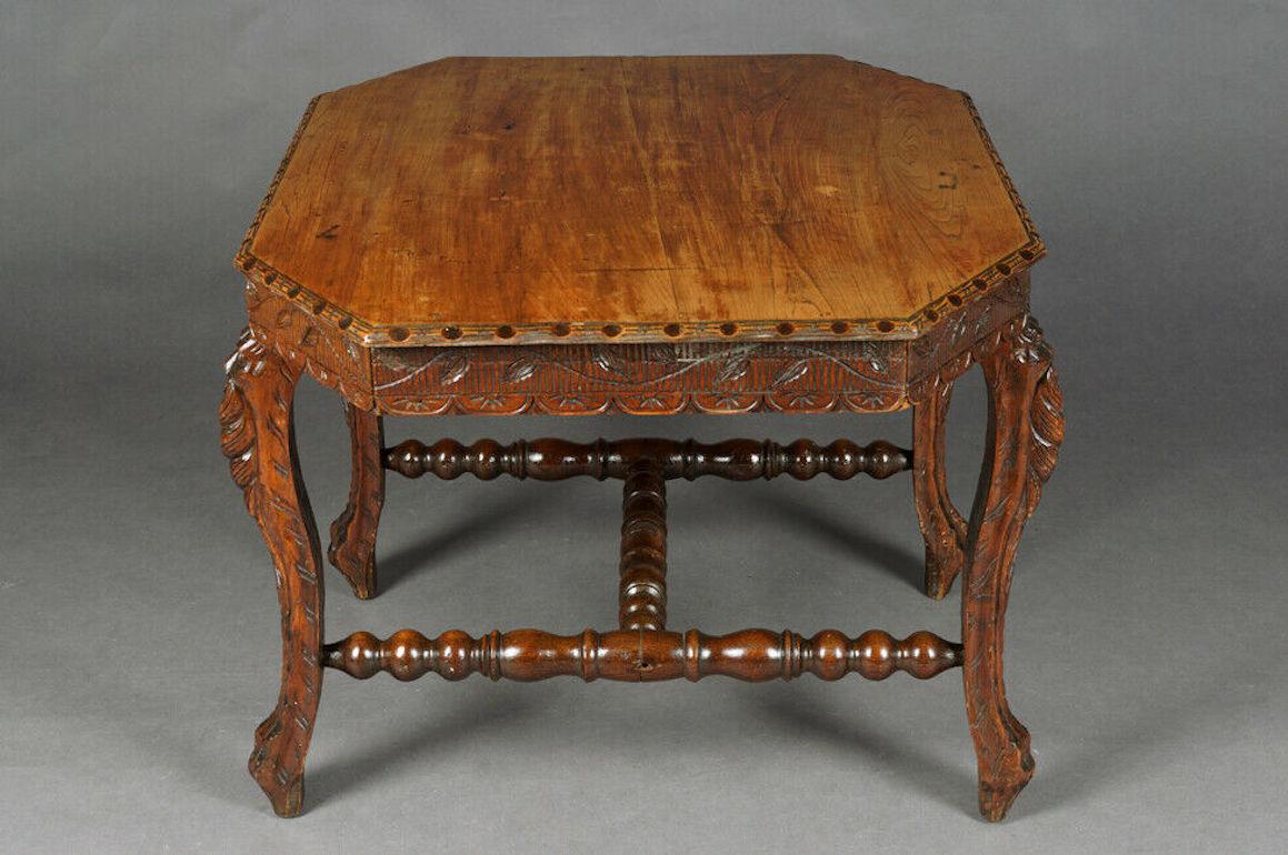 19th Century Antique Oak Table in Historicism Style, circa 1880 2