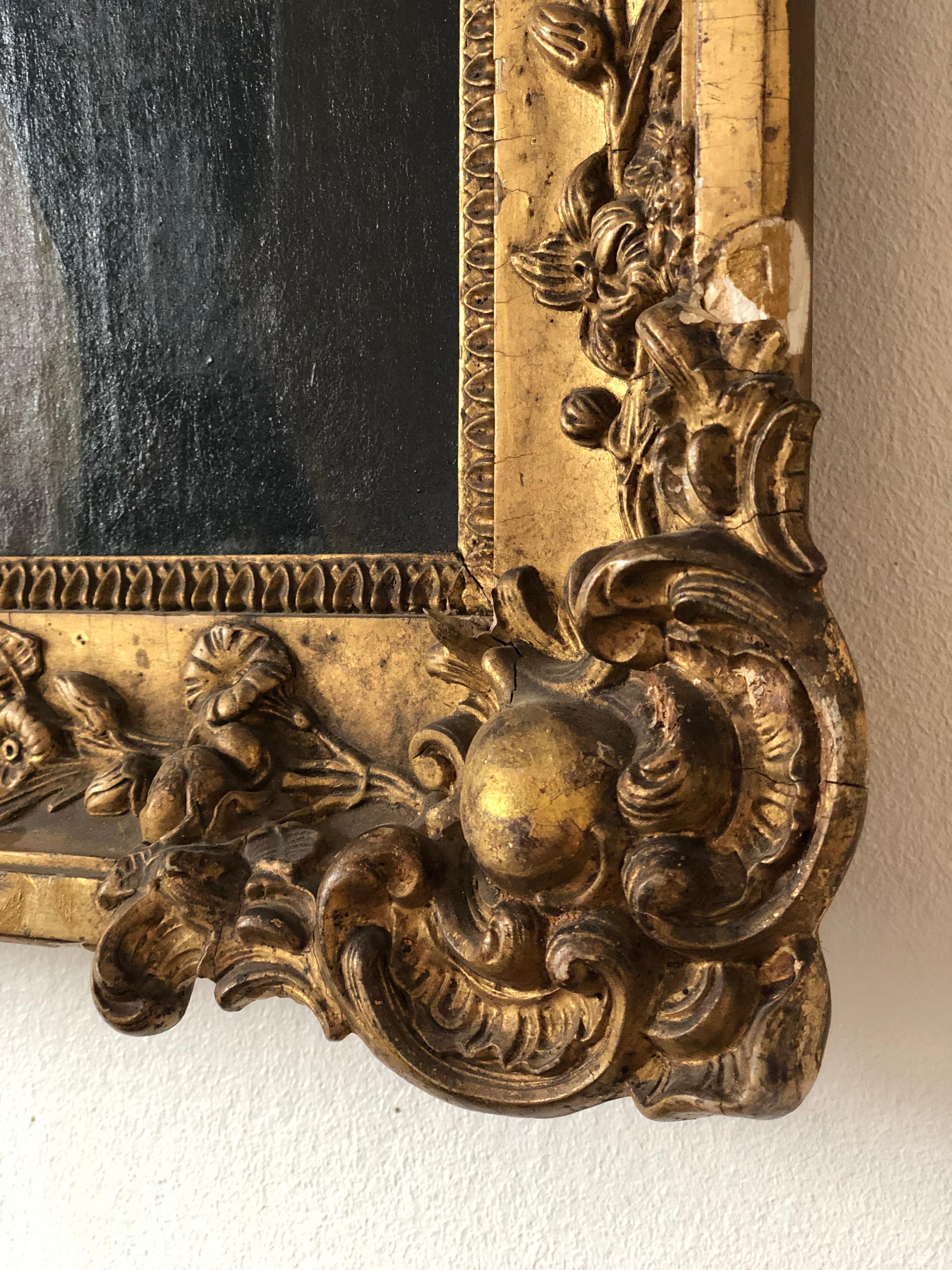 Hand-Carved 19th century Antique Oil Painting of a German Gentleman in Gilded Frame For Sale
