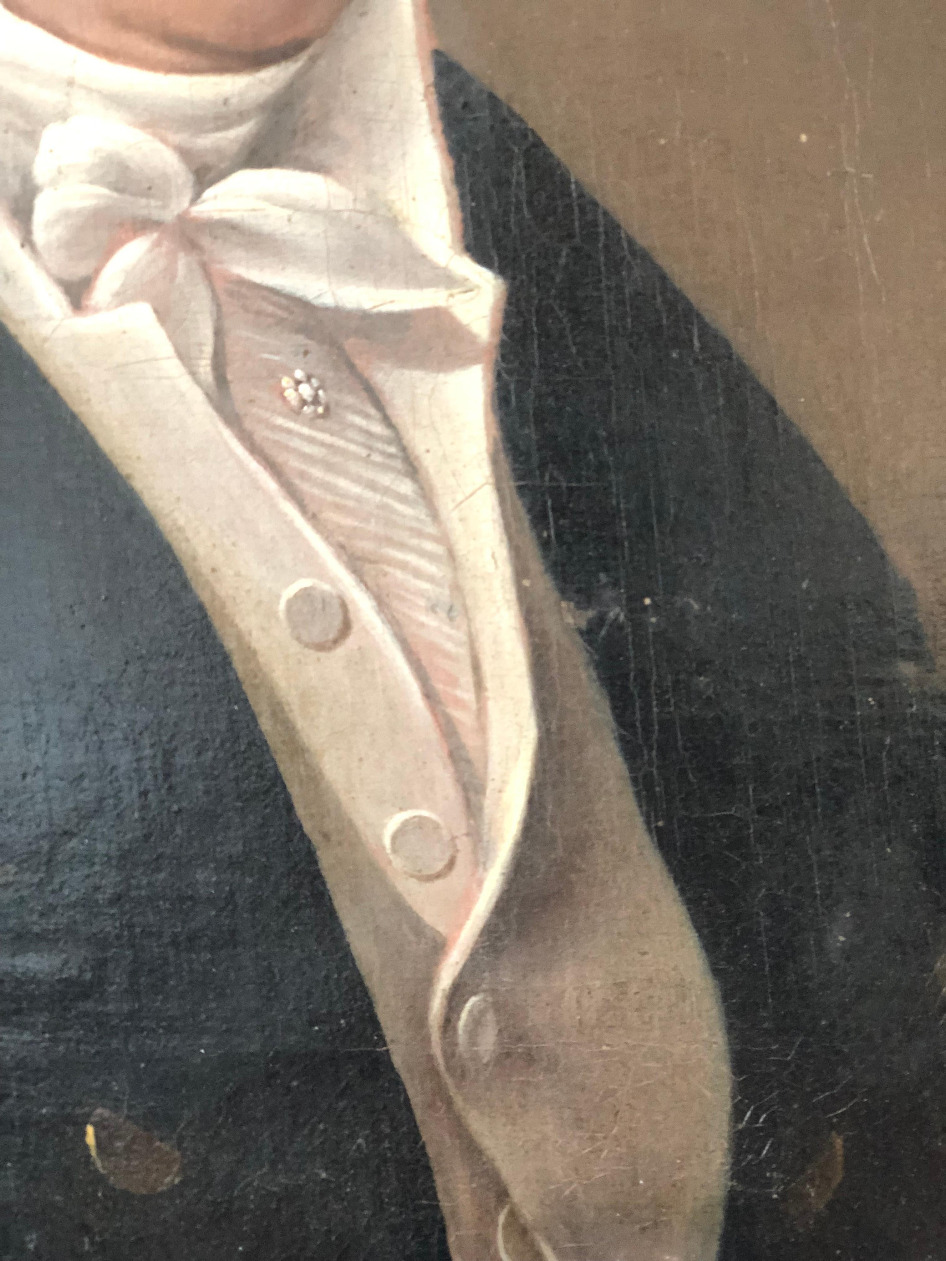 19th century Antique Oil Painting of a German Gentleman in Gilded Frame For Sale 1