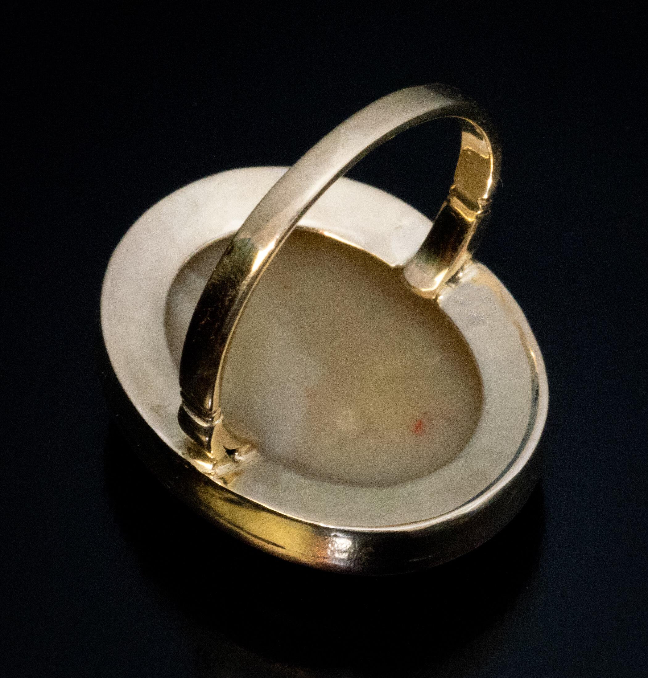 da uomo o donna Anello unisex in oro con cammeo in onice antico del XIX secolo Ref: 575019 in vendita