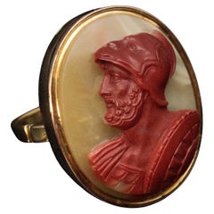Anello unisex in oro con cammeo in onice antico del XIX secolo Ref: 575019