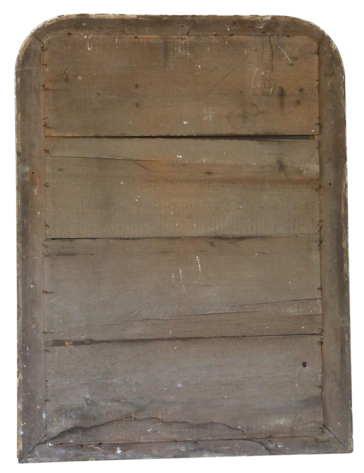 19th Century Antique Overmantle Mirror Large Gilt Gold Frame Wall Mirror Vintage For Sale 3