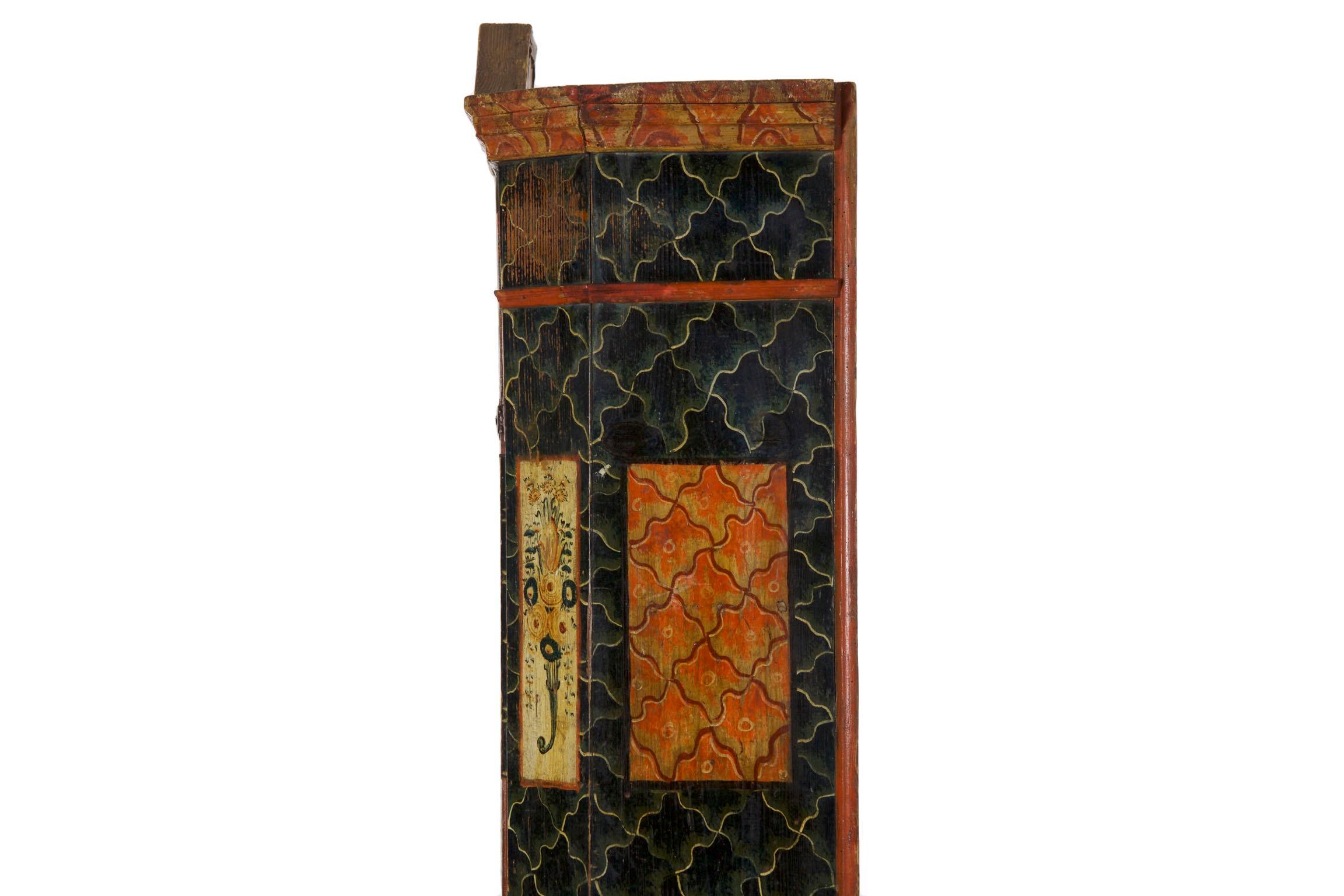 19th Century Antique Painted Armoire Cabinet, circa Late 19th Century 9
