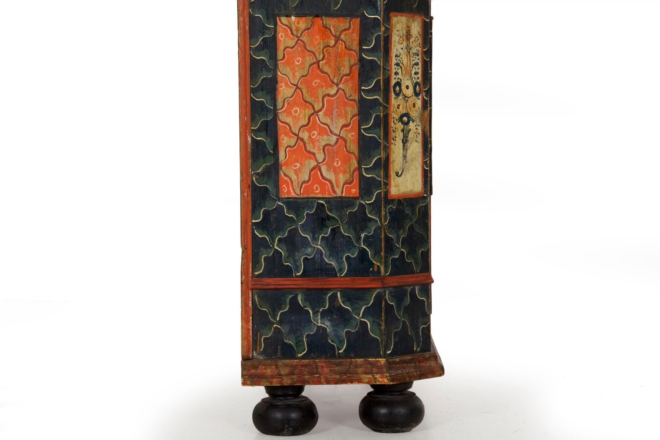 19th Century Antique Painted Armoire Cabinet, circa Late 19th Century 14