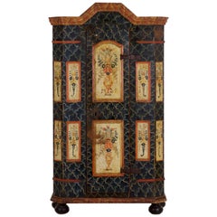 19th Century Antique Painted Armoire Cabinet, circa Late 19th Century