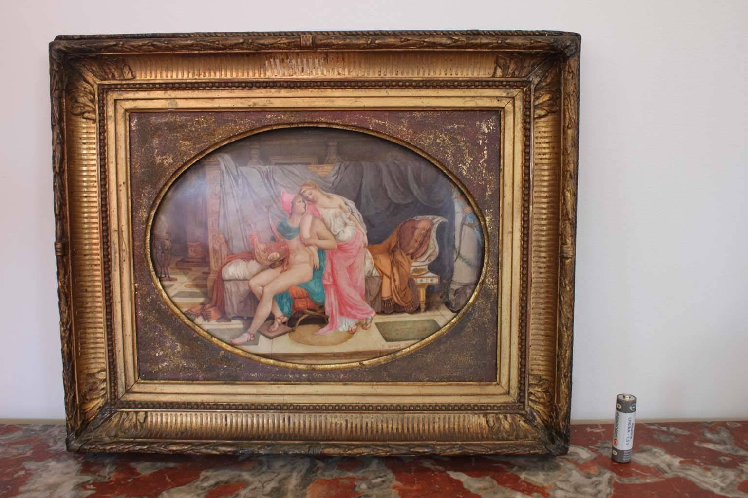 19th Century Antique Painting on Porcelain by Guenez 2