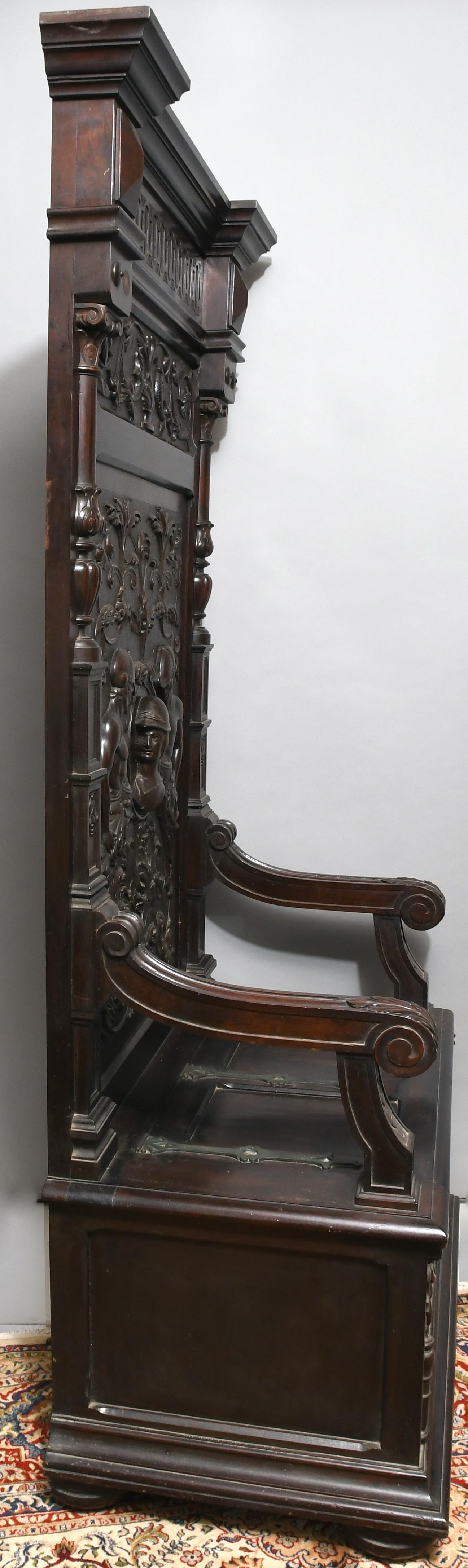 Carved 19th Century Antique Pair of Renaissance Style Wood Thrones