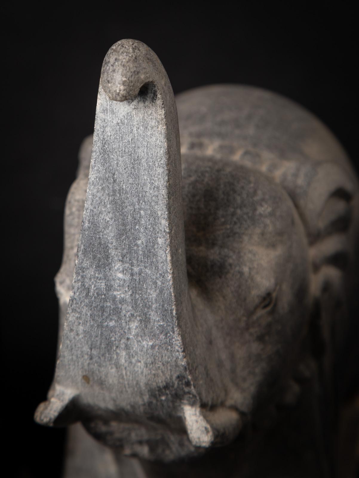 19th century Antique pair of stone Indian Temple Elephants - OriginalBuddhas 4