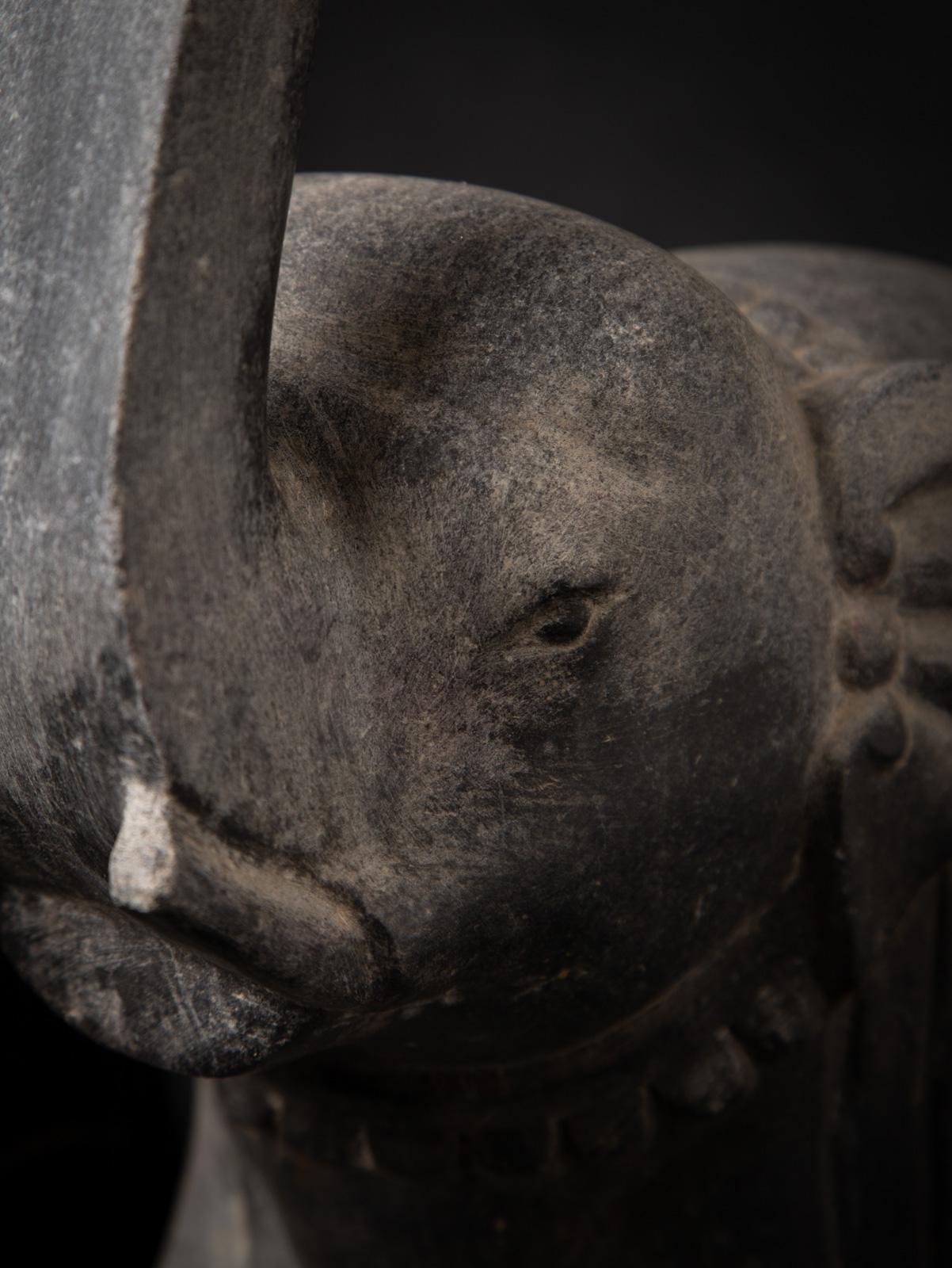 19th century Antique pair of stone Indian Temple Elephants - OriginalBuddhas 6