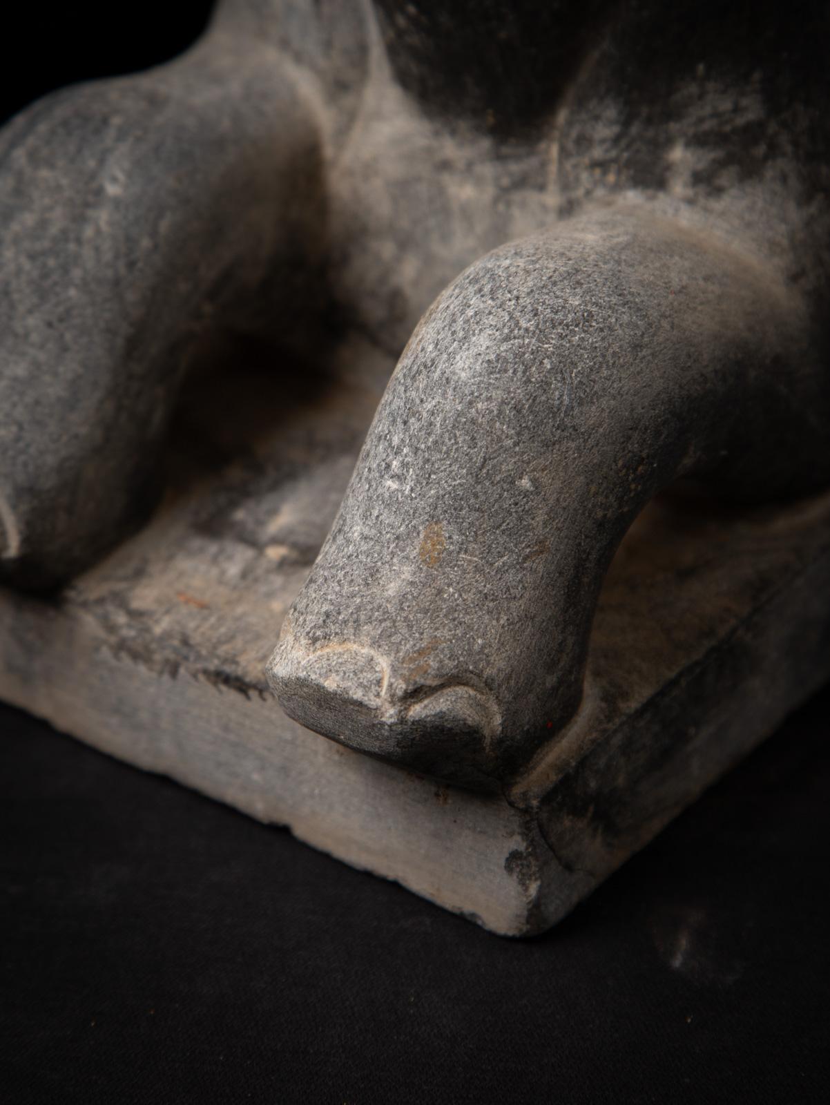 19th century Antique pair of stone Indian Temple Elephants - OriginalBuddhas 7
