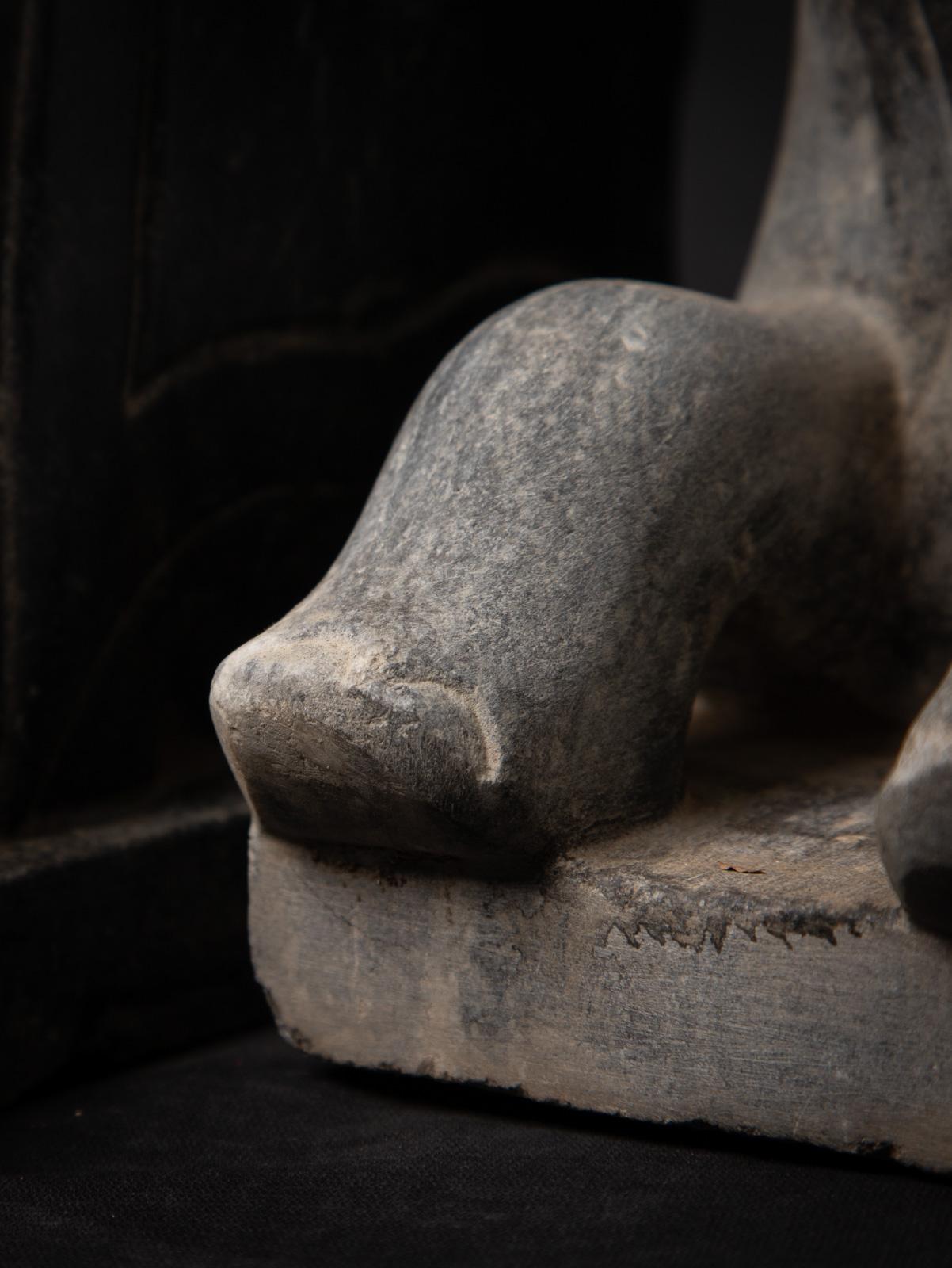 19th century Antique pair of stone Indian Temple Elephants - OriginalBuddhas 9