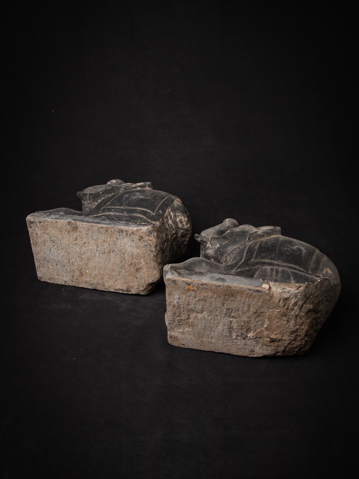 19th century Antique pair of stone Indian Temple Elephants - OriginalBuddhas 13